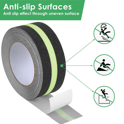 Qingluan Anti Slip Tape, Grip Tape for Stairs Indoor Waterproof, Rubber Grip Tape for Tubs, Stairs, Boats (Grey, 2 Inch x 33 Feet)