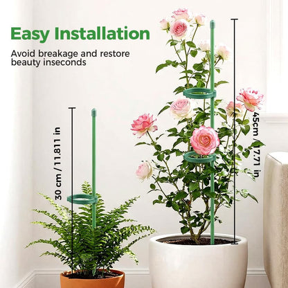 Plant Stakes for Indoor Plants, Adjustable Plant Support Sticks with Clips & Plant Ties, Indoor Outdoor Garden Poles for Monstera Tomato Orchid Rose Potted Flowers Vegetables (17 inch 5pcs)