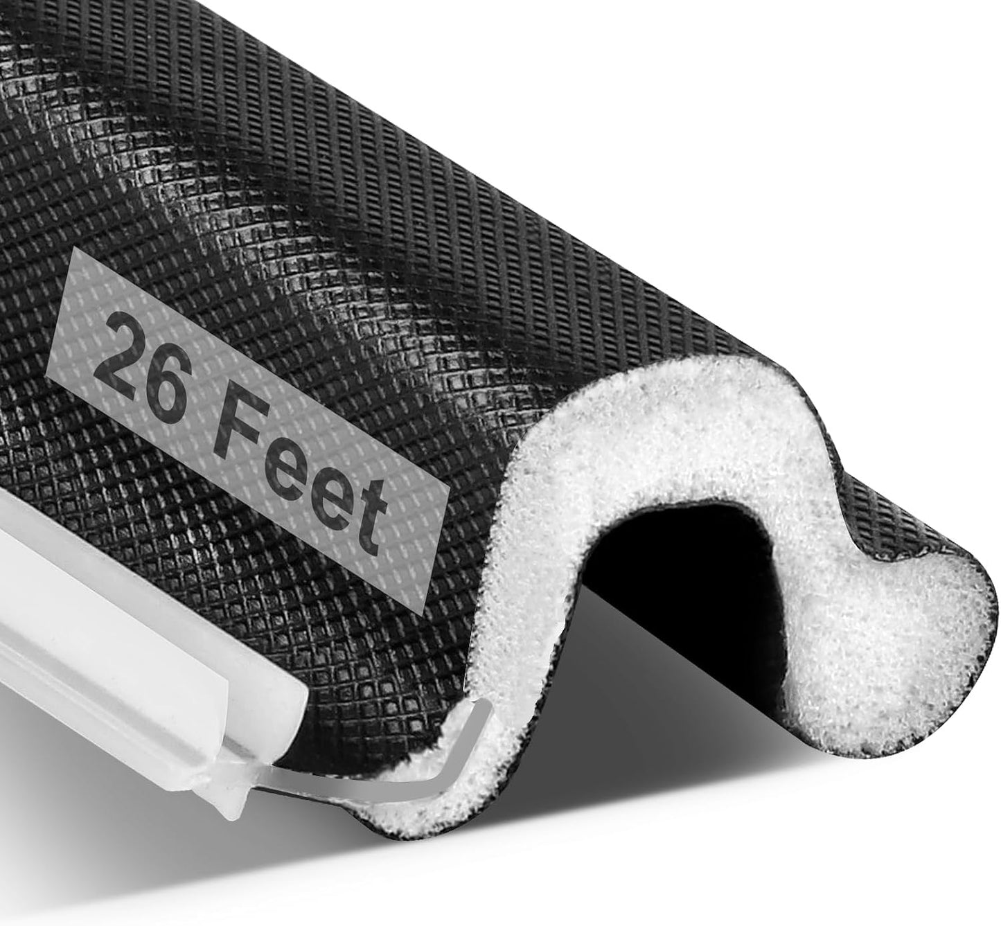 Litaibai 40 ft Kerf Weather Stripping Door Seal for Exterior Doors, White | Press-in kerf seal for grooved door frames is not self-adhesive, replaces worn seals, and helps reduce drafts and energy loss