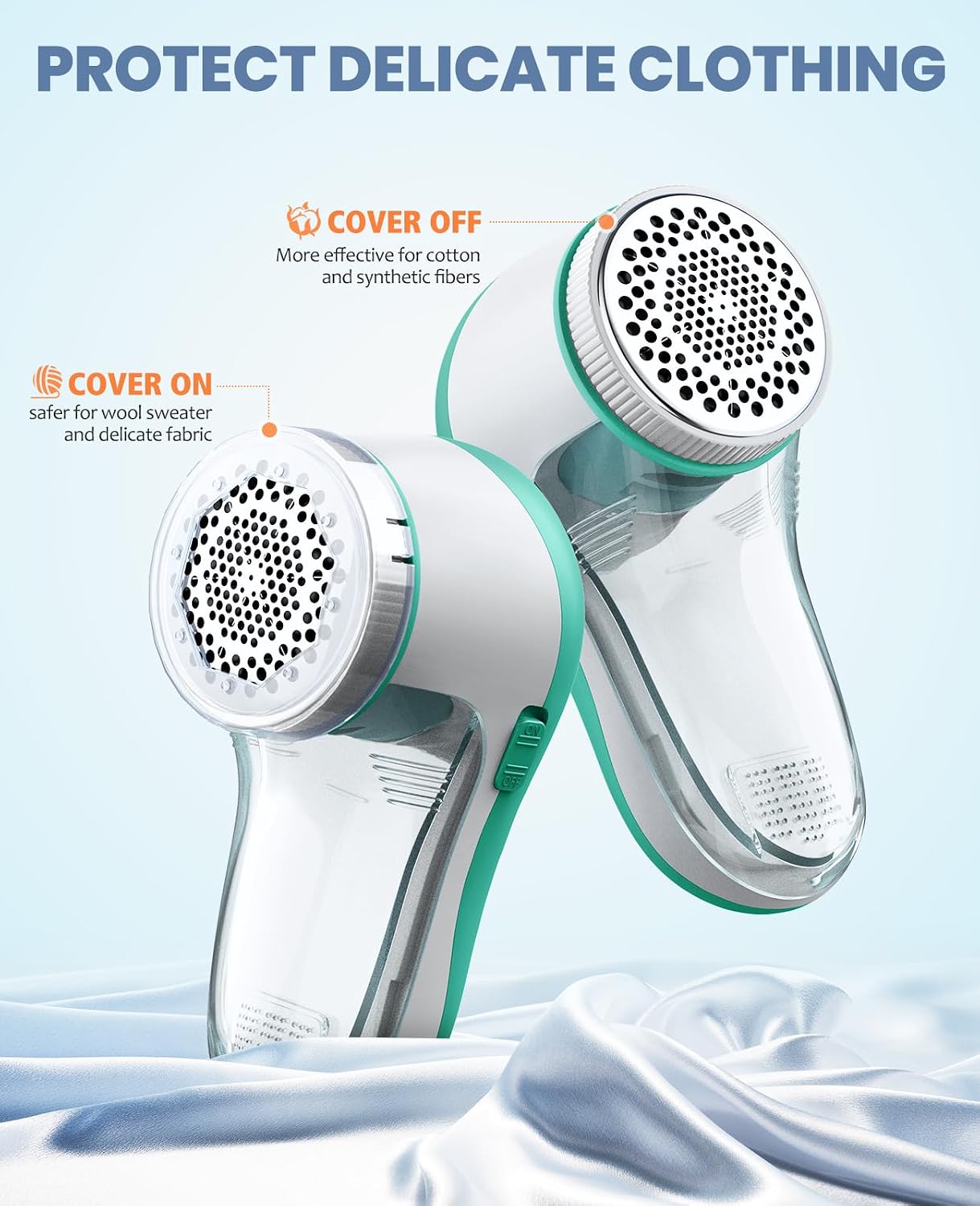POPCHOSE Fabric Shaver, Lint Shaver for Clothing, Electric Lint Remover with 6-Leaf Blades, Sweater Defuzzer, Clothes Shaver for Couch, Furniture, Blanket, Remove Pilling, USB Rechargeable