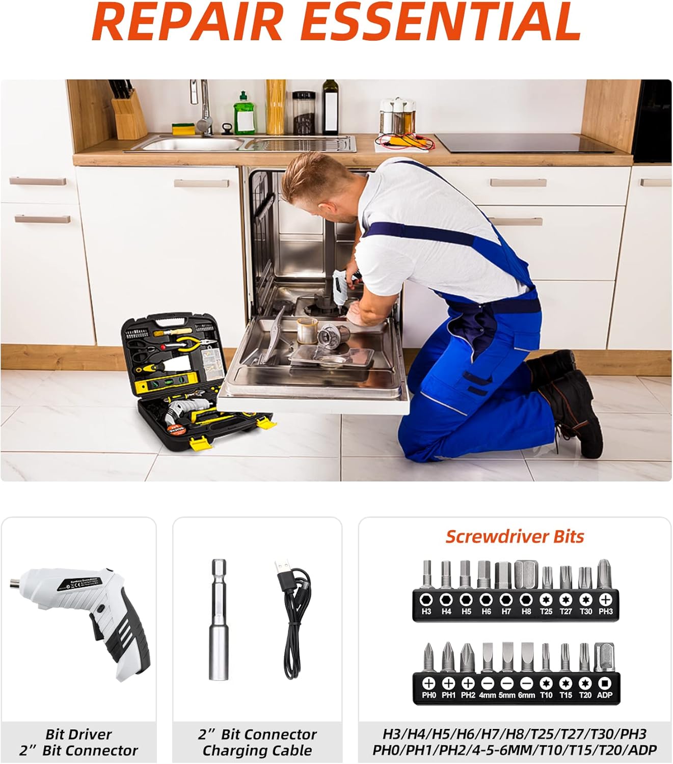 40-Piece Tool Set - General Household Hand Tool Kit with Plastic Toolbox Storage Case…