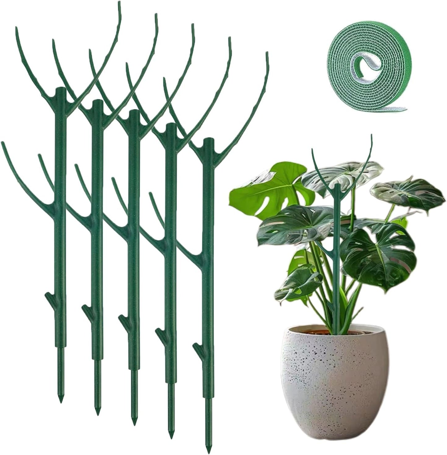 10PCS Monstera Plant Support, Stackable Plant Stakes for Indoor Plants, Plant Sticks Support Tall for Climbing Potted Plants