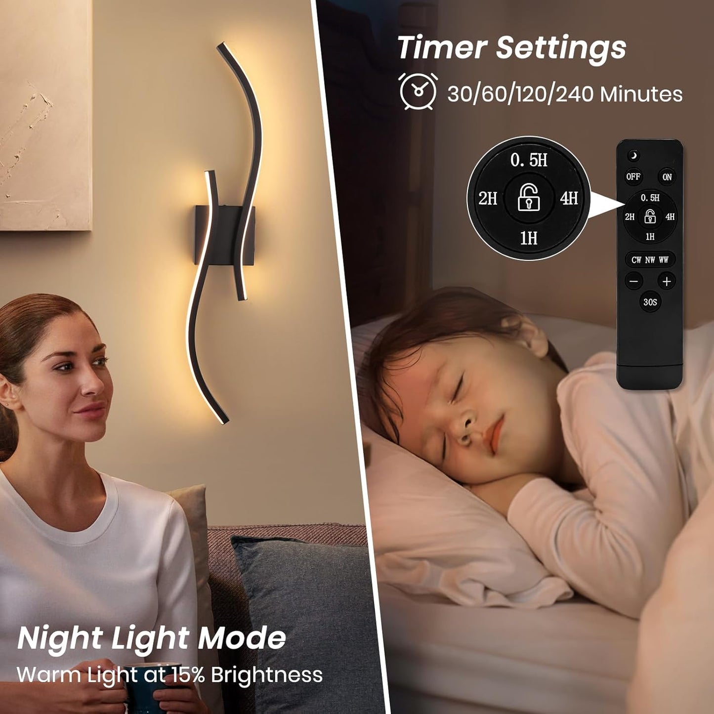 CANEOE Battery Operated Wall Sconce Set of 2, 18000mAh Gold Rechargeable Wall Lights with Remote Control,3000K-6000K Dimmable LED Wireless Wall Light for Living Room Bedroom Hallway,39.3 Inch (Gold)