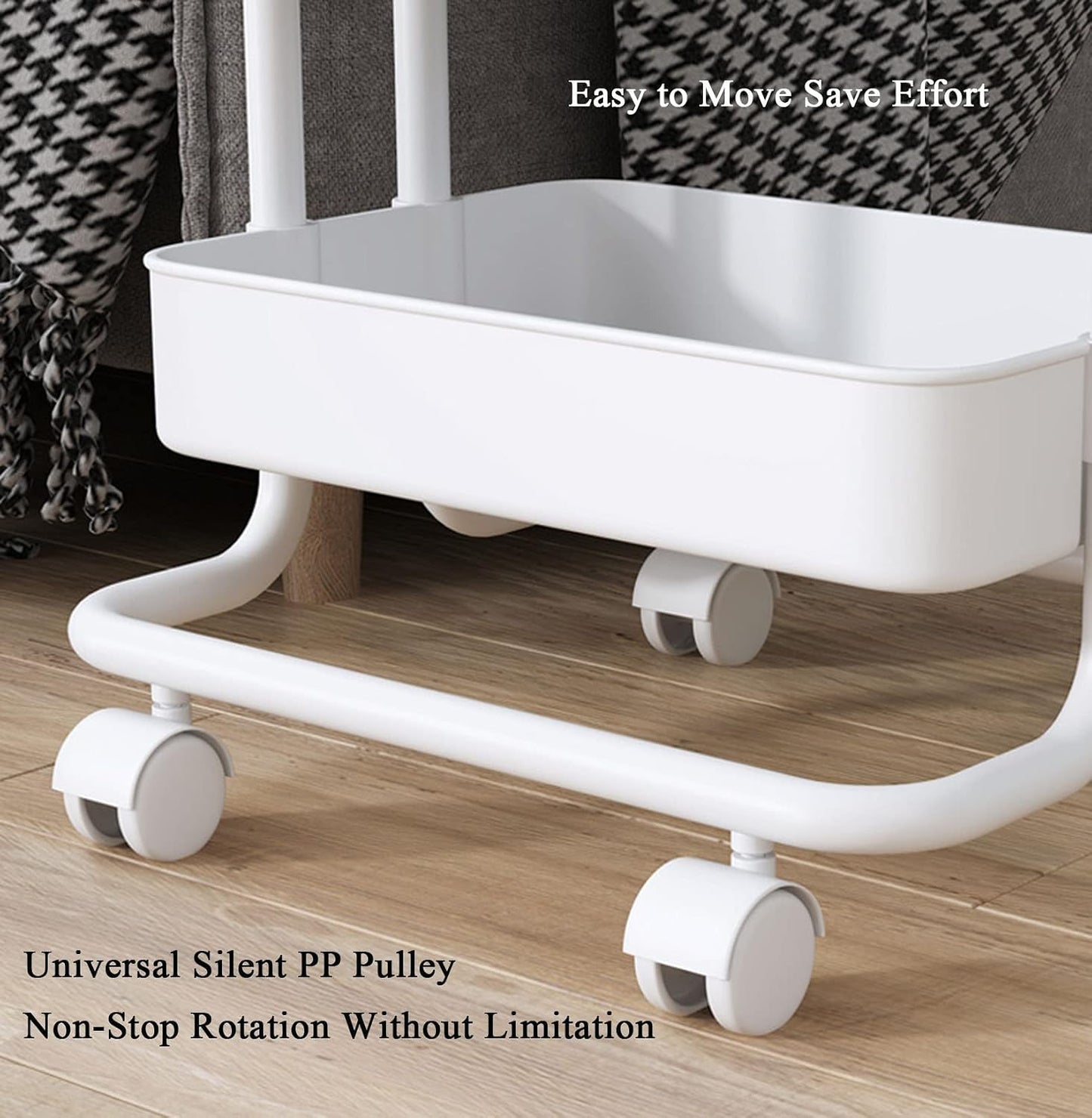 JATIBOSH Slim Rolling Storage Cart 3 Tiers Bathroom Organizer Utility Cart Slide Out Storage Shelves Mobile Shelving Unit for Room Bedroom Office Bathroom Laundry