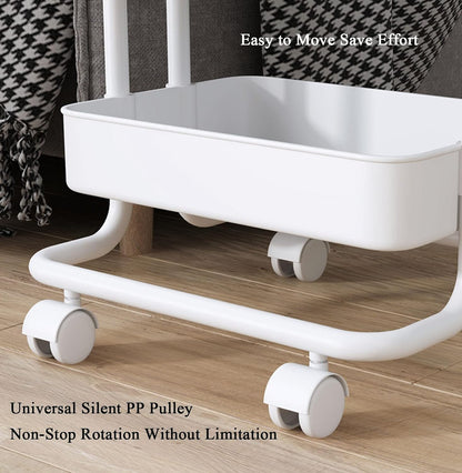 JATIBOSH Slim Rolling Storage Cart 3 Tiers Bathroom Organizer Utility Cart Slide Out Storage Shelves Mobile Shelving Unit for Room Bedroom Office Bathroom Laundry
