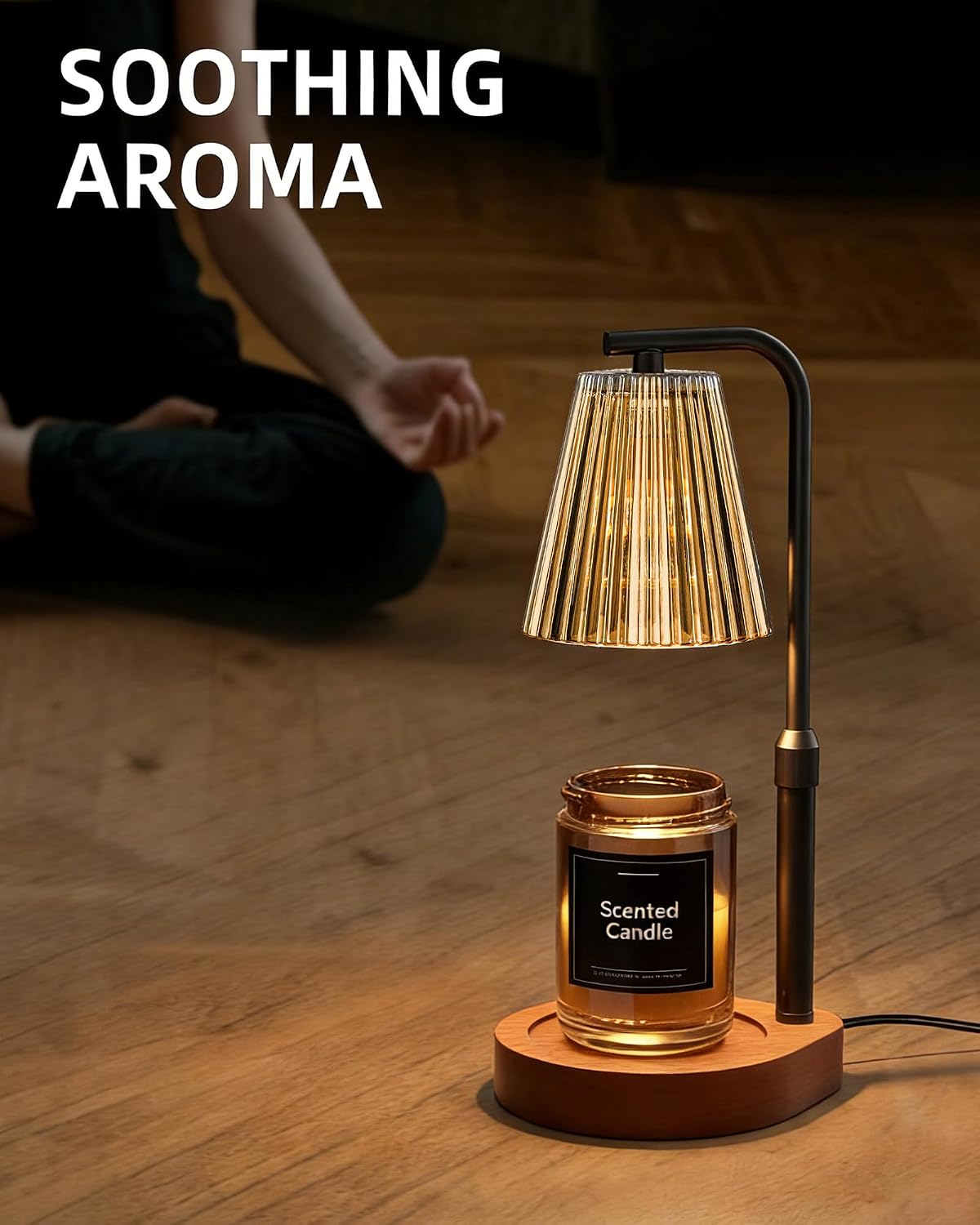 Candle Warmer Lamp with Timer & Dimmer for Yankee Candles, Adjustable Height Candle Warmer for Jar Candles, Wax Melt Lamp for Home Decor & Gifts, Black, 2 Bulbs