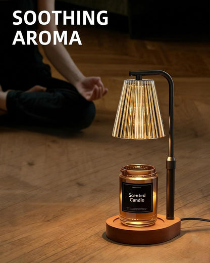 Candle Warmer Lamp with Timer & Dimmer for Yankee Candles, Adjustable Height Candle Warmer for Jar Candles, Wax Melt Lamp for Home Decor & Gifts, Black, 2 Bulbs