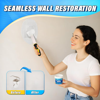 DIYSELF 9 Pack Drywall Repair Kit, Surface Repair Kit, Spackle Wall Repair, 2×100g (7oz Total) Putty, White Drywall Mud, Plaster for Holes, Cracks, Gaps, Fast-Drying Hole Filler with Scraper, Sander