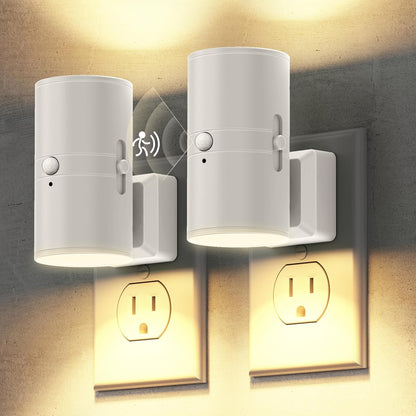 Briignite Motion Sensor Night Light,2 Pack Motion Activated Plug in Night Lights, 0-100LM Dimmable Soft White 3000K, Motion Sensor Light Indoor for Bathroom Hallway Bedroom Stairway Kid Elderly Pet