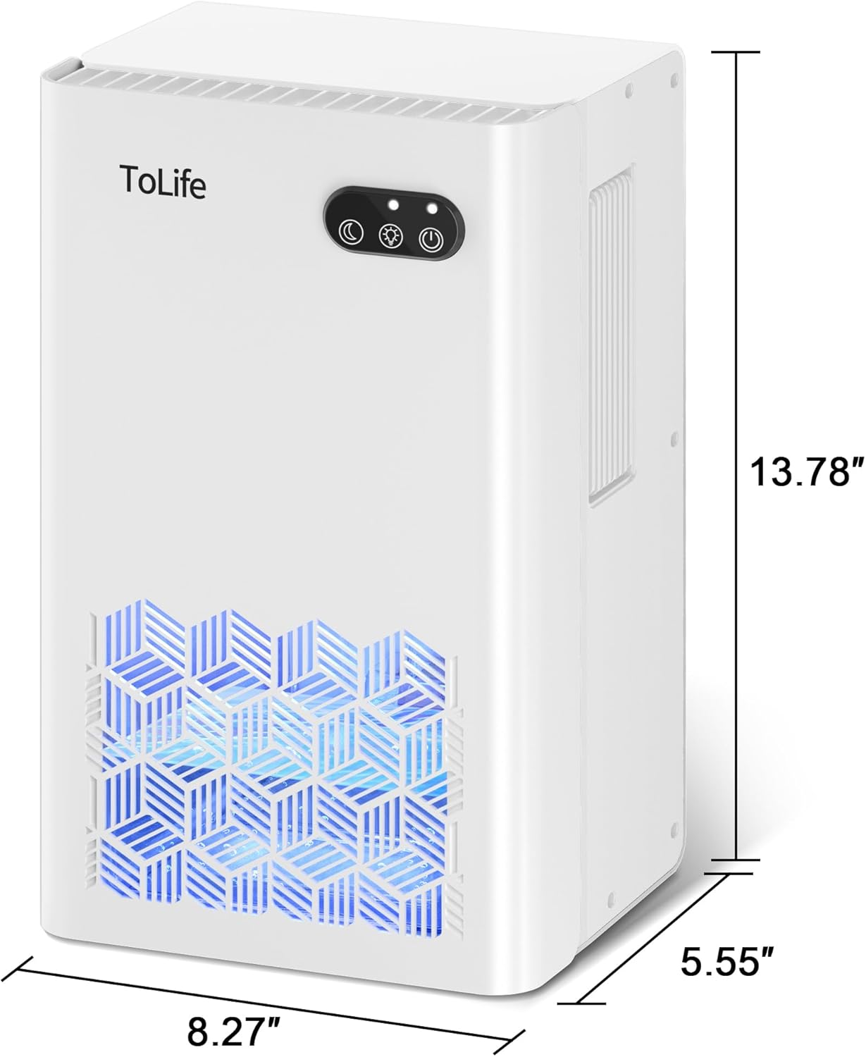 ToLife Dehumidifier for Home 95 OZ Water Tank, 1000 sq.ft Dehumidifiers for Basement Bedroom Bathroom with Auto Shut Off 7 Colors LED Light, Grey