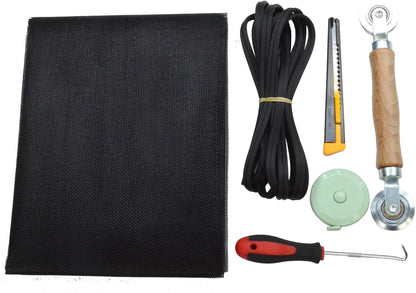 39"×59" Grey Fiberglass Window Screens Repair kit - DIY Adjustable Window Screens mesh Replacement kit for WindowsDoorPorchPatioSliding Screen Door