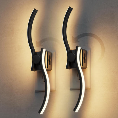 L LOHAS LED Night Light,Dimmable Night Lights Plug into Wall, 2 Pack Acrylic Nightlight with 0-100 LM Adjustable Brightness, 3000K Plug in Night Light with Dusk to Dawn Sensor, for Bathroom Hallway