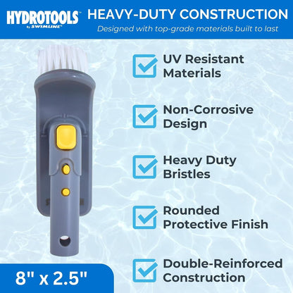 SWIMLINE HYDROTOOLS Pool Floor Wall Step Brush for Inground & Above Ground Pools | Handheld Scrubber Brush with Sure-Grip Handle & Bristles for Steps, Spas, & Tile Cleaning