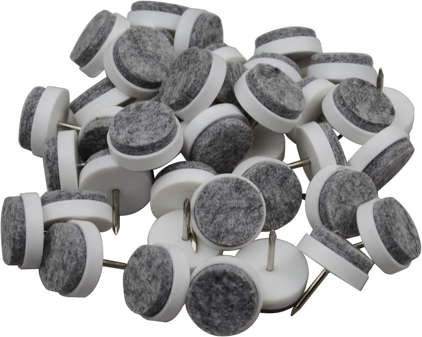 40pcs Round Heavy Duty Nail-on Felt Pad for Furniture Chair Table Leg Feet Floor Protectors Slide Smoothly (Black, Pad Diameter 18mm)