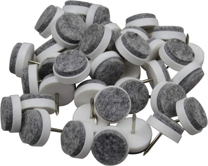40pcs Round Heavy Duty Nail-on Felt Pad for Furniture Chair Table Leg Feet Floor Protectors Slide Smoothly (Black, Pad Diameter 18mm)