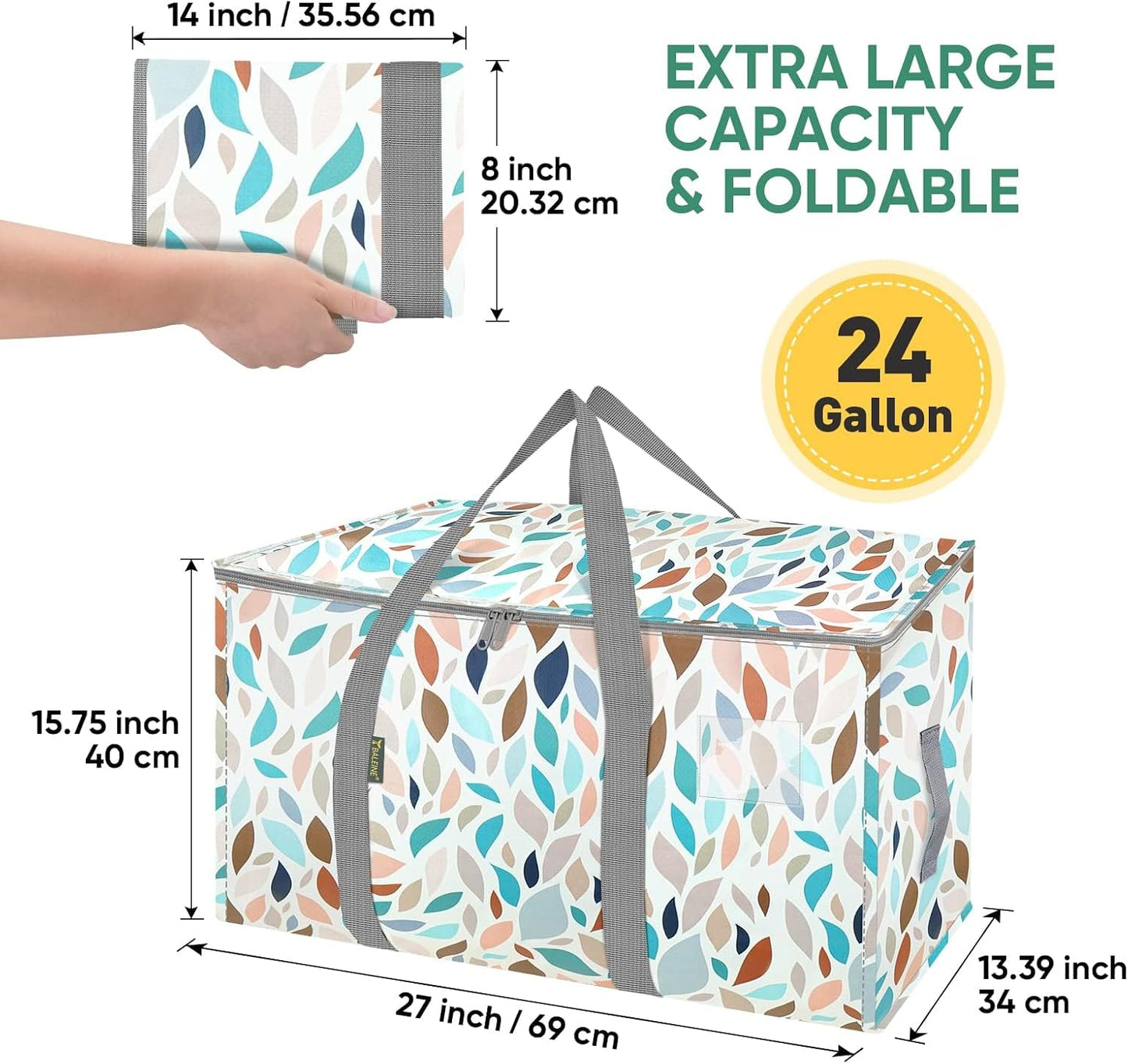 BALEINE 6-Pack Oversized Moving Bags with Reinforced Handles, Heavy-Duty Storage Tote for Clothes, Moving Supplies (Clear, 6-Pack)