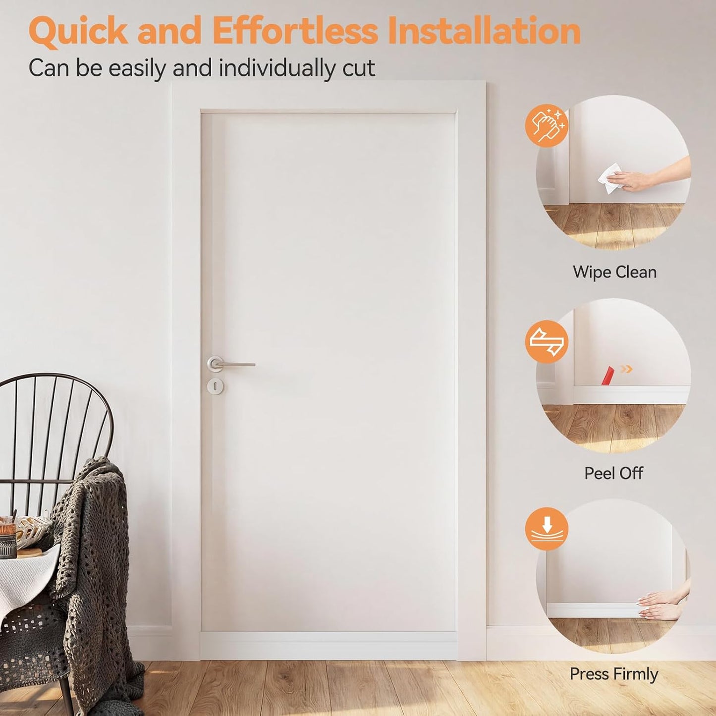Door Draft Stopper, Ohuhu 39"L x 2"W Silicone Weather Stripping Under Door Seal for Exterior Interior Doors, 1" Widened Strong Adhesive, Soundproof Door Sweep Strip to Block Cold, Noise, Light Pests