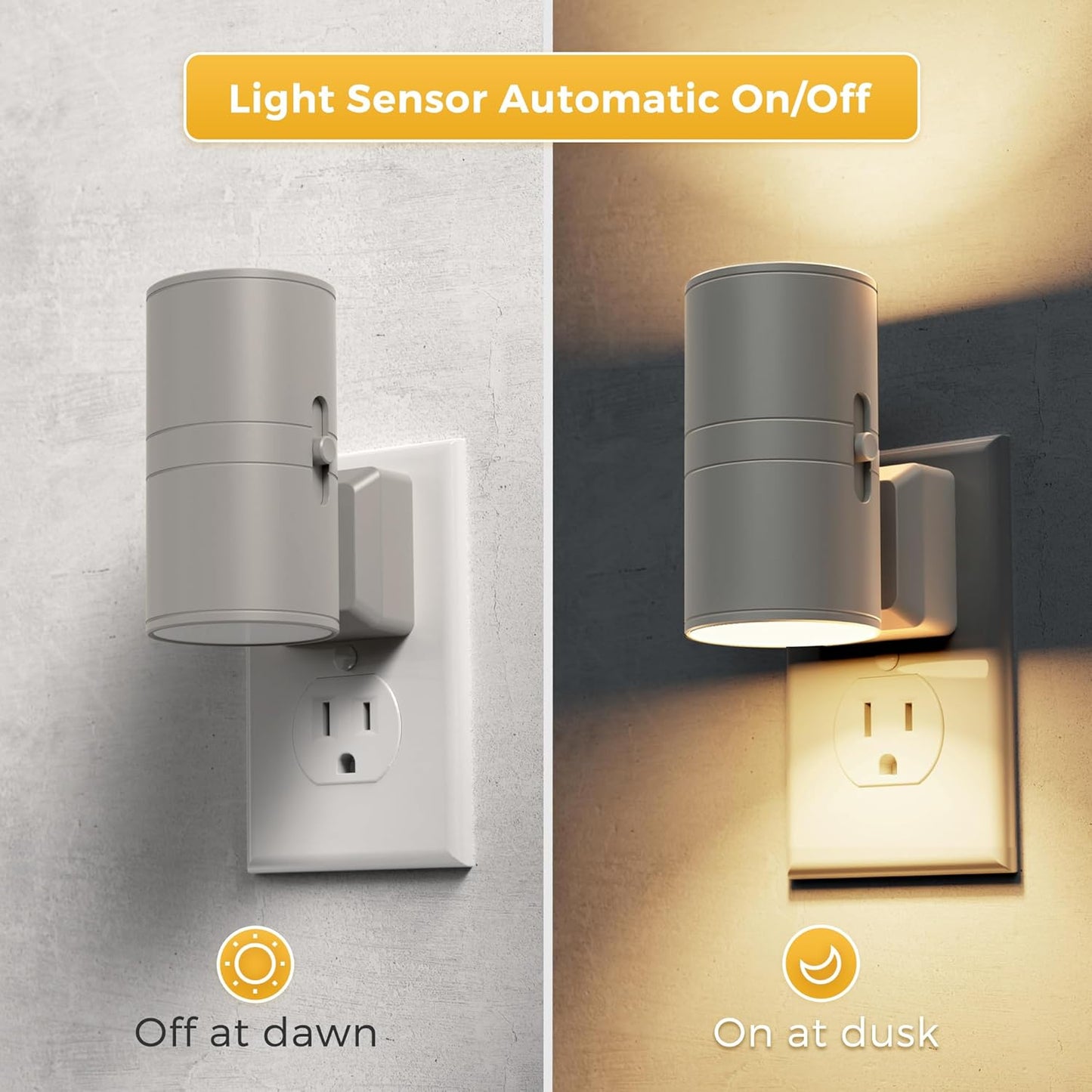 L LOHAS LED Night Light Plug in, Night Lights Plug into Wall, Light Sensor, 0-100LM Soft White 3000K, Dimmable Night Light, Modern Nightlight for Kids Bathroom Hallway Bedroom Kitchen Stairway, 2 Pack