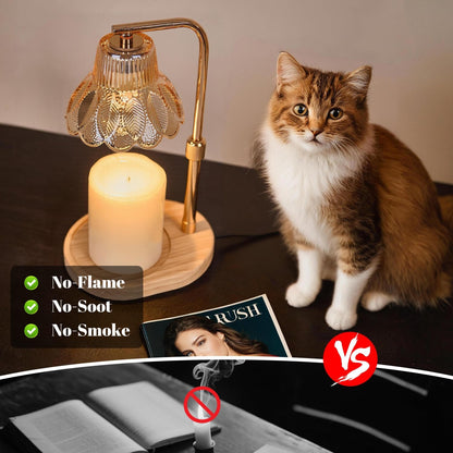Candle Warmer Lamp,with Timer & Dimmer(3Bulbs),Candle Lamp Warmer Height Adjustable,Gifts for New Home,House Warming Gift,Birthday Gifts for Women/Daughter/Mom/Friend-Black