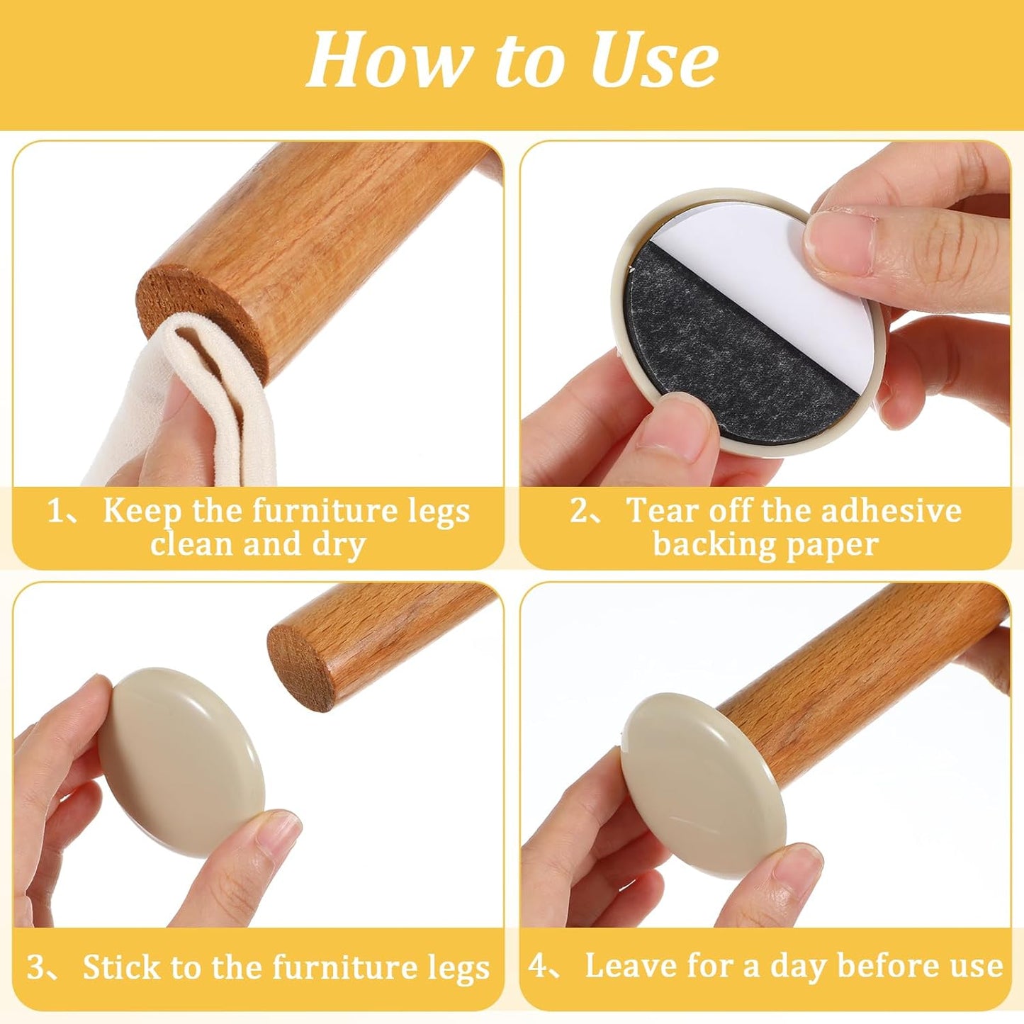 18 Pcs Furniture Sliders for Tile Floors,Moving Men, Reusable Furniture Glides for Hardwood Floors- Quickly and Easily Move Any Item, Round