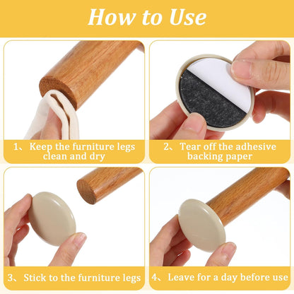 18 Pcs Furniture Sliders for Tile Floors,Moving Men, Reusable Furniture Glides for Hardwood Floors- Quickly and Easily Move Any Item, Round