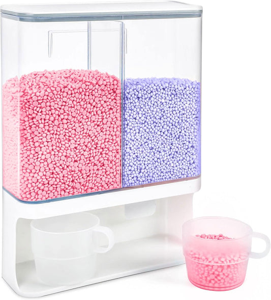 Conworld Laundry Detergent Dispenser, Wall Mounted Laundry Beads Dispenser for Scent Booster Beads, Stain Remover Powder, Bath Salts, Rice, Beans Grain and Dry Food, Laundry Scent Booster Container