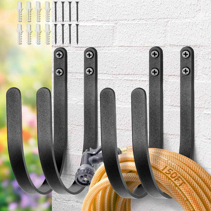 Lifyzoon 2Pack Heavy Duty Garden Hose Holder - Wall Mount Metal Hose Hanger | Rust-proof Water Hose Racks, 60 lbs Weight Capacity, Sturdy Outdoor Yard Organizer, Garage Tool & Backyard Storage