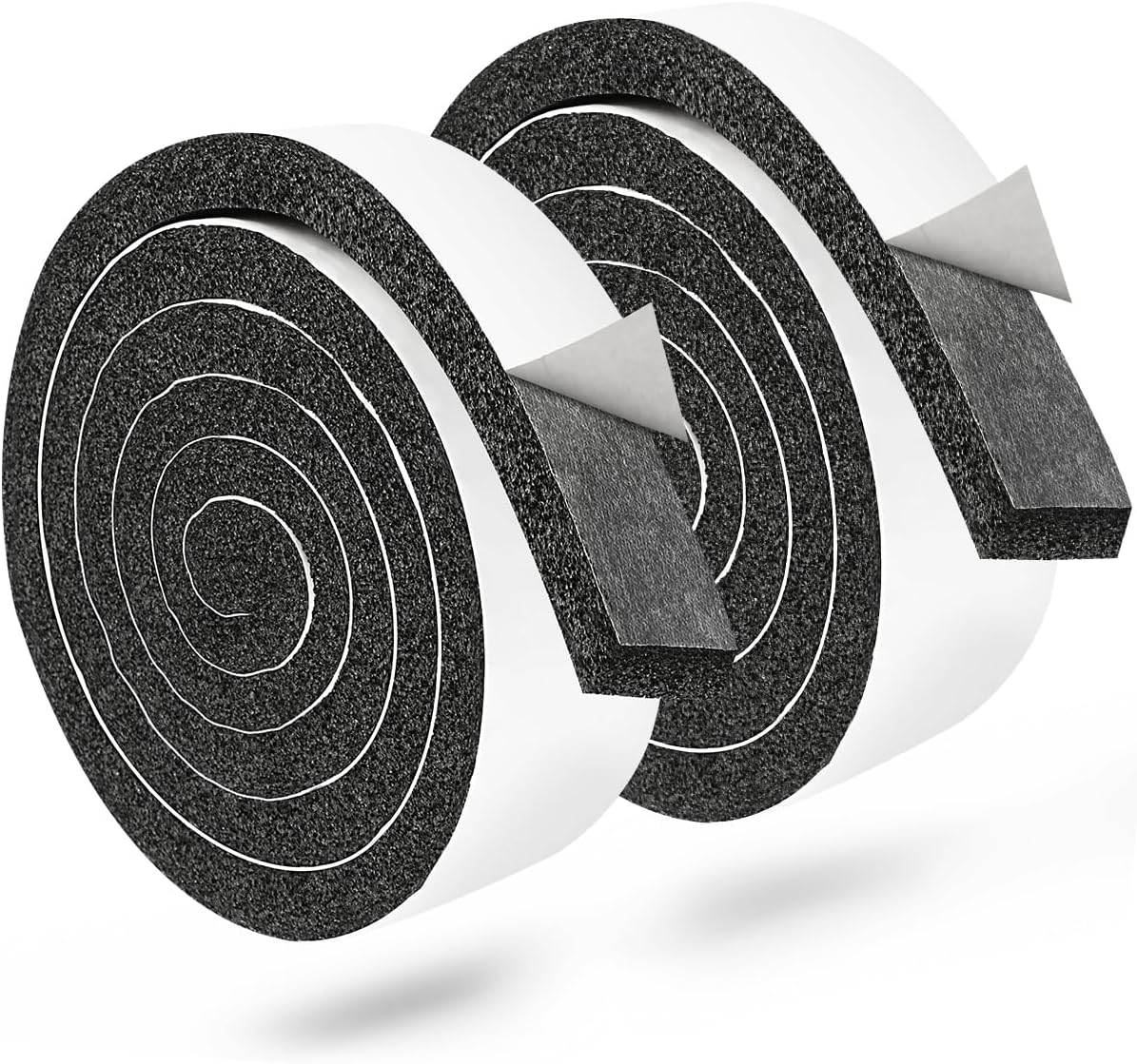 Seal Foam Tape,1/2 Inch W x 1/8 Inch T Weather Stripping for Door and Window,High Density Single Sided Closed Cell Door Insulation Weather Strip, 3 Rolls Total 50FT Black