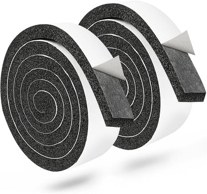 Seal Foam Tape,1/2 Inch W x 1/8 Inch T Weather Stripping for Door and Window,High Density Single Sided Closed Cell Door Insulation Weather Strip, 3 Rolls Total 50FT Black