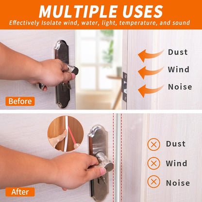 40 Feet Self-Adhesive Rubber Weather Stripping Fits Big Gaps, Extra Thick Rubber Door Weather Stripping Door Seal Strip for Door Frame Door Insulation Strip Waterproof(White)