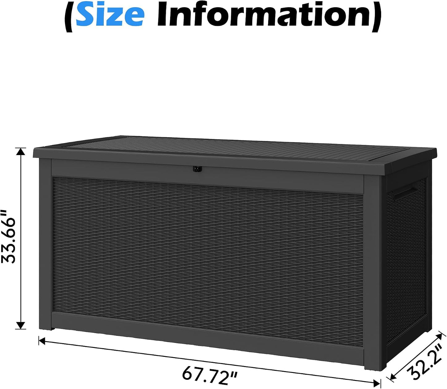 Outdoor Storage Box, 31 Gallon Resin Deck Boxes Outdoor Waterproof For Patio Furniture, Garden Tools, Pool Supplies, Lockable And UV Resistant (Rattan Gray)