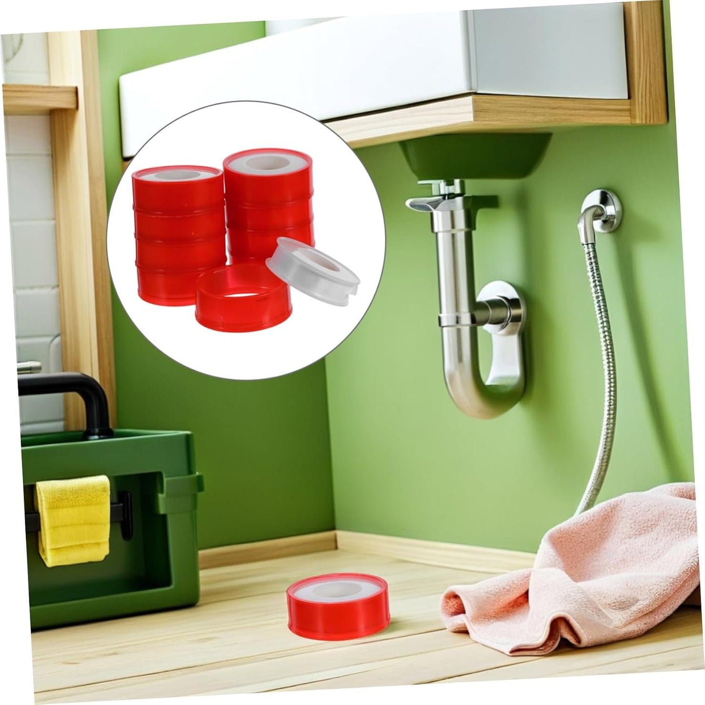 10 Rolls PTFE Plumbers Thread Seal Tape for Water and Gas Leak Repair, Thickened 20m X 15mm X 0.1mm Pipe Leak Sealant Tape for Bathroom Garden Kitchen Plumbing