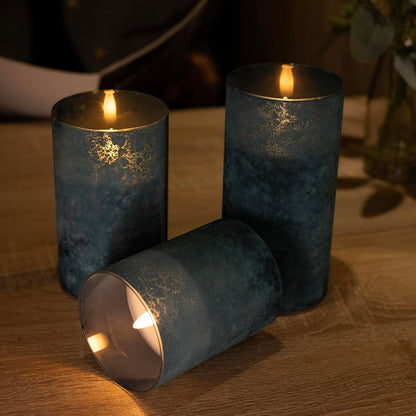 ANGELLOONG Flickering Flameless Candles, Realistic Battery Operated Candles with Remote and Timer, Set of 3 LED Candles for Room Fall Home Wedding Decor Centerpieces Table Party Valentines Decorations