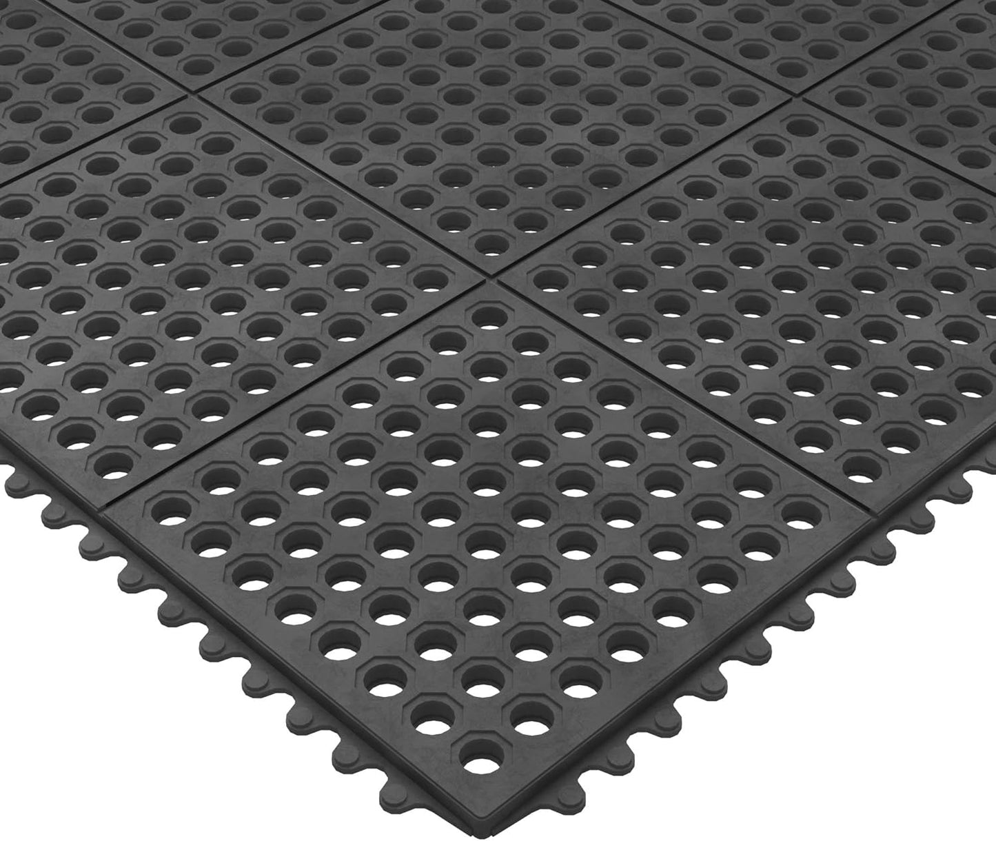 Ottomanson Waterproof Rubber Outdoor Doormat – Heavy-Duty Non-Slip Rubber Floor Mat with Ridge Scraper Pattern, All-Weather Front Door Entry Mat for Mud & Dirt Control – 18" x 30", Black