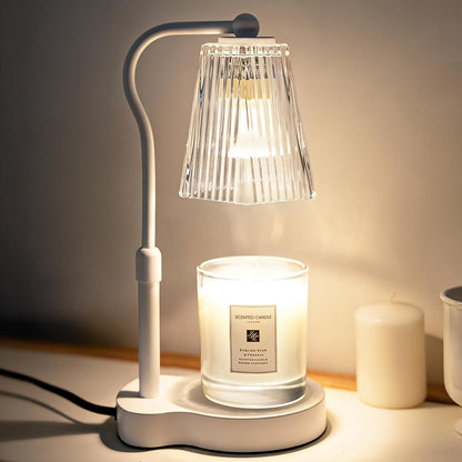 Candle Warmer Lamp with Timer & Dimmable Settings, Adjustable Height Flameless Scented Wax Melter for Jar Candles, Elegant Home Decor Warmer Lamp with 2 Bulbs, Gift for Women Mom Friend Family, Black