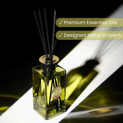 M&SENSE 6.3 oz Large Reed Diffuser Set | Lime+Basil Scent Oil Diffuser with Sticks | Hotel Collection Non-Toxic Home Fragrance |for Bedroom Bathroom Living Room - Colors A