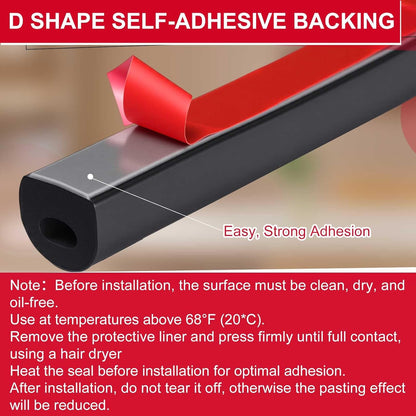 Pangda 13ft Foam Rubber D Shape Seal Strip 1" W x 0.5" H Self Adhesive EPDM Rubber Weather Stripping RV Slide Out Seal Heavy Duty Automotive Weather Stripping for Car Truck RV Boat Home