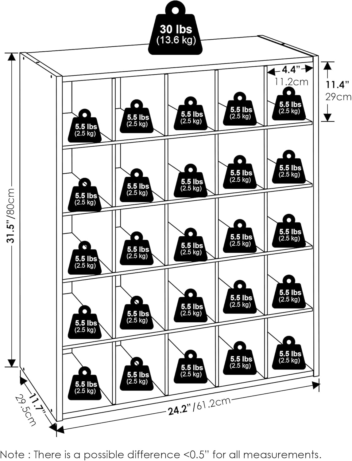 Furinno FANO Shoe Rack, 24-Inch Width 2-Tier Shoe Organizer, Stackable Shoes Storage, 11.7 x 24.2 x 11.7, for Closet Entryway, Office, Garage, Amber Pine