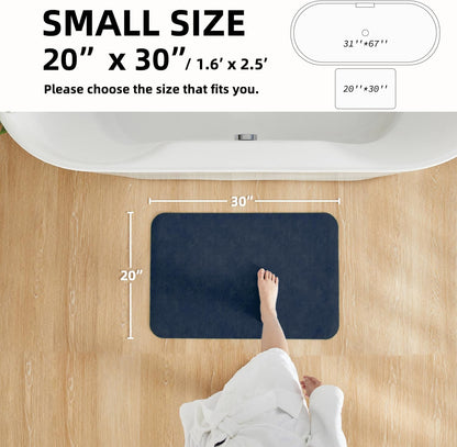 TYUU Bath Mat, Bathroom Rugs Non Slip Washable Thin Absorbent Quick Dry Bath Mat Fits Under Door Bathroom Floor Mat Perfect for Bath, Shower, or Sink 16"x24" Dark Grey