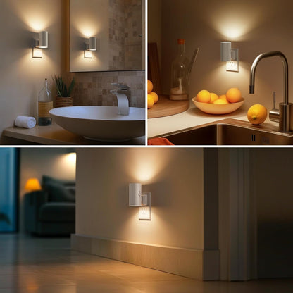 Briignite Motion Sensor Night Light,2 Pack Motion Activated Plug in Night Lights, 0-100LM Dimmable Soft White 3000K, Motion Sensor Light Indoor for Bathroom Hallway Bedroom Stairway Kid Elderly Pet