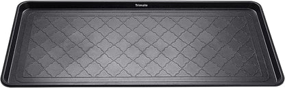 Extra Large All-Weather Boot Tray 40x20 in, Waterproof Shoe Mat with 1.25 in Raised Edge, Recycled Polypropylene Floor Protector for Entryway and Mudroom, Black