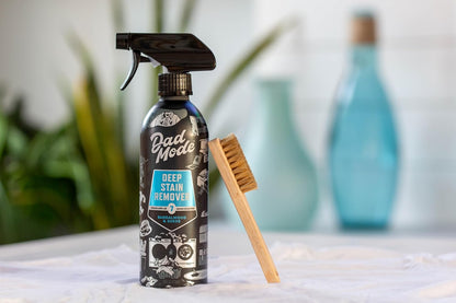 DadMode Laundry Stain Brush – Removes 25% More Stains – Beechwood Laundry Brush with Boar’s Hair Bristles – Ergonomic Handle for Clothes, Kids Messes & Tough Fabric Stains