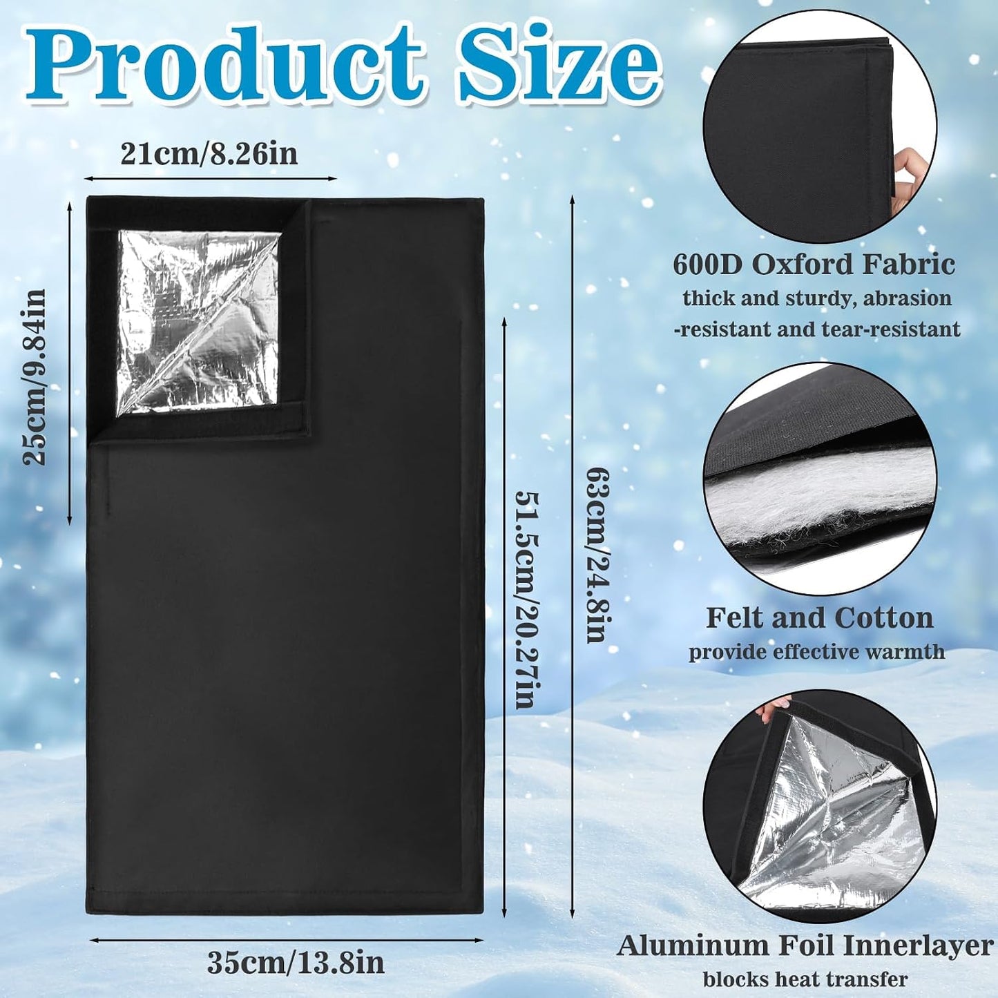 Outdoor Faucet Cover for RV Park Winter Freeze Protection 35" x 15" Long Faucet Socks Insulated Pipe Hose Bib Water Spigot Cover Reusable Faucet Protector for Outside Garden Lawn & Yard Hydrant