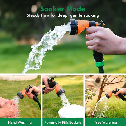 RESTMO Garden Hose Spray Nozzle, Water Hose Nozzle Heavy Duty, High Pressure Hand Sprayer with 6 Adjustable Watering Patterns, Slip Resistant for Watering Plants, Car Washing & Pet Showering, Purple