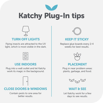 Katchy Flying Insect Trap Indoor – Catcher & Killer for Mosquito, Fruit Fly, Gnat & Small Moth – Non-Zapper with Suction & Blue Light – Ideal for Indoor Spaces, Kitchen & Plants (Original, Black)