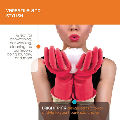 Casabella Premium Waterblock Reusable Household Cleaning Gloves, Medium