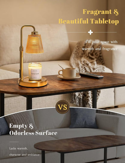 Candle Warmer Lamp with Timer Dimmable, Wax Warmer for Scented Jar Candles, Adjustable Height Candle Lamp for Home Decor, Birthday Gifts for Women Mom House Warming Gifts, Matte Black
