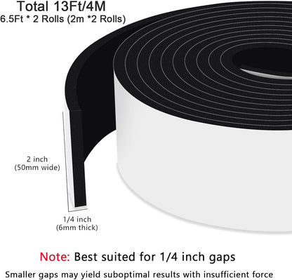 Strong Adhesive Weather Stripping, High Density Weatherproof Weather Stripping Door Seal Strip for Sliding Door, Windows,Noise-Reduction Foam Sealing Strip, White(1/2 in x 1/4 in x 13Ft) - Colors A