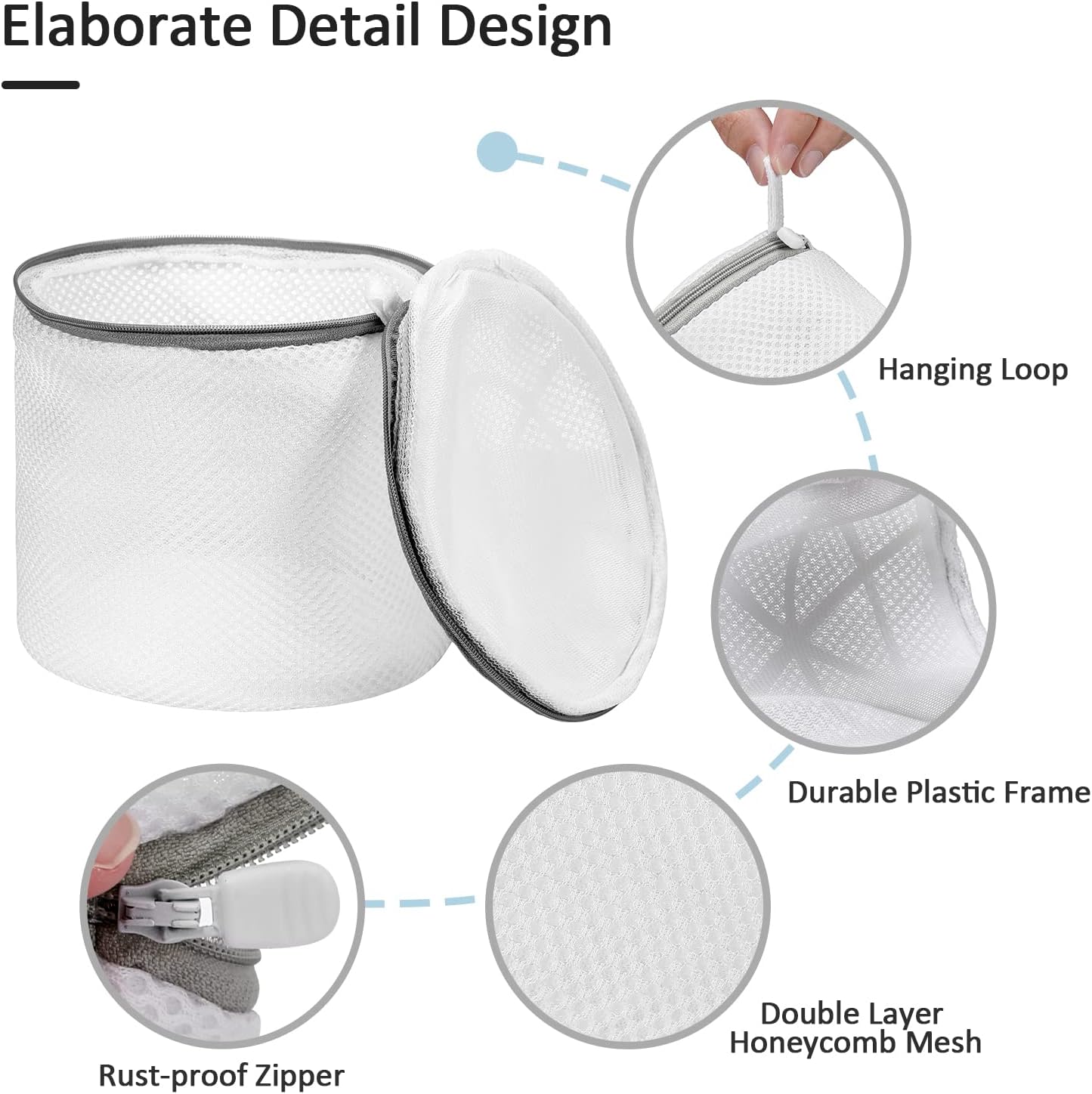 GOGOODA Laundry Mesh Bra Wash Bag for Lingerie, Underwear, Delicates, 3 PCS