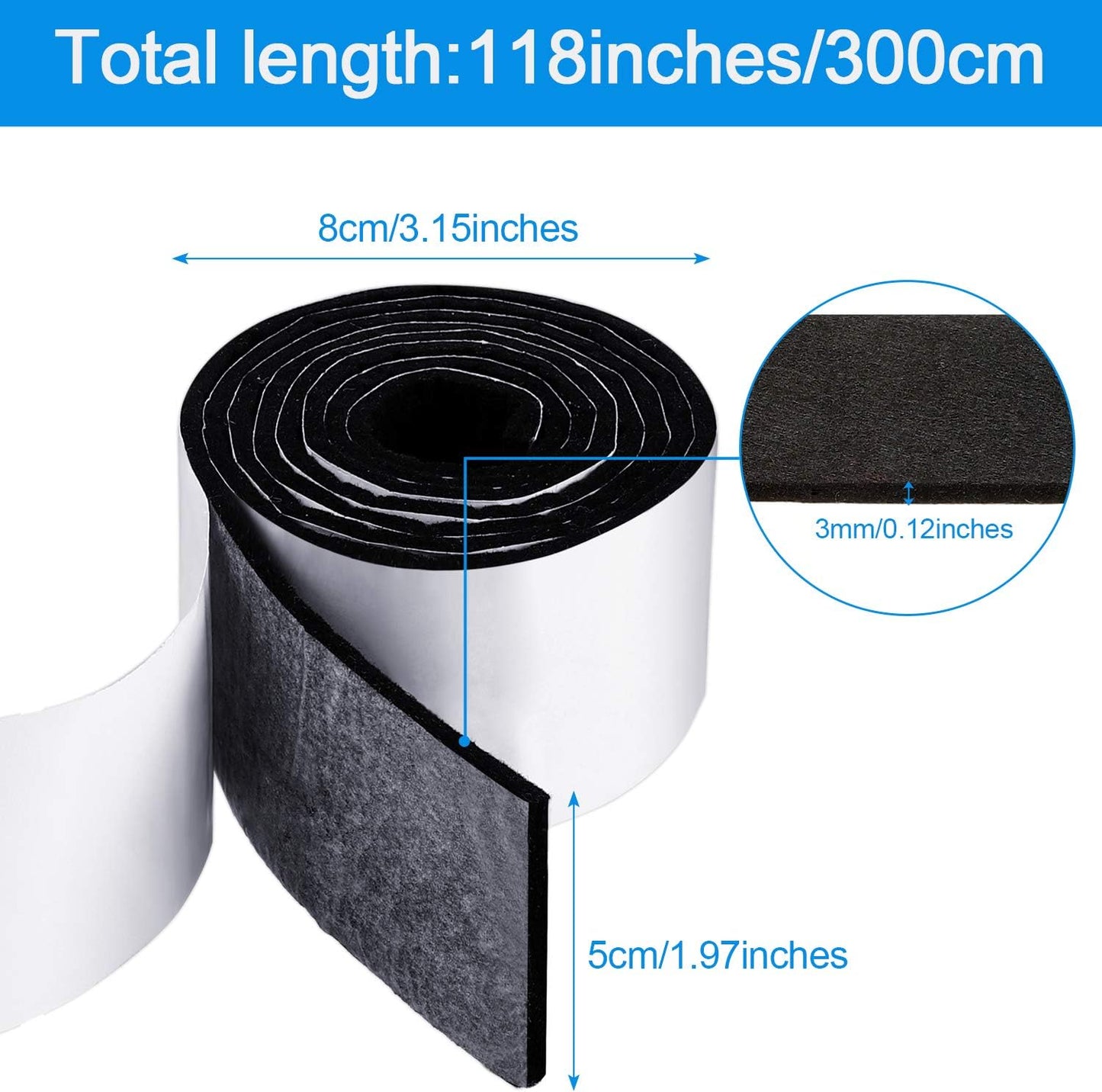 Shappy 2 Packs 120 x 2 x 0.12 Inch Felt Strips with Adhesive Backing Felt Tape Roll Non Slip Self Adhesive Cuttable Furniture Pads for Protecting Hardwood Floors, Chairs, Wall(Dark Brown)